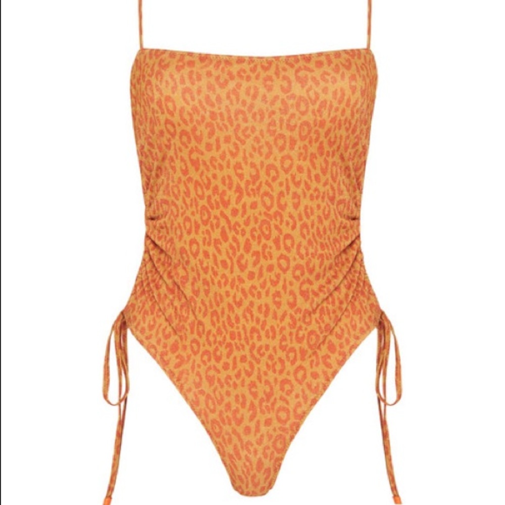 Triangl Orange sparkly cheetah print one piece